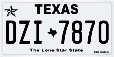 TX license plate DZI7870
