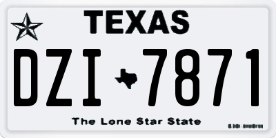 TX license plate DZI7871