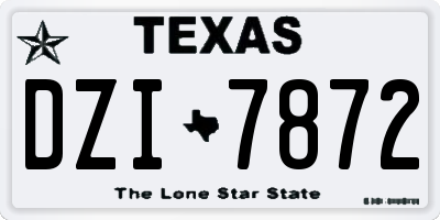 TX license plate DZI7872