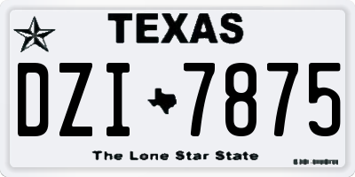 TX license plate DZI7875