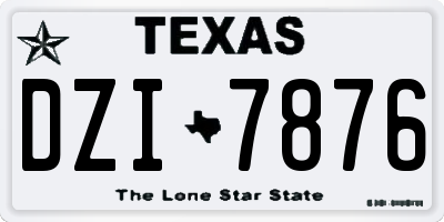 TX license plate DZI7876