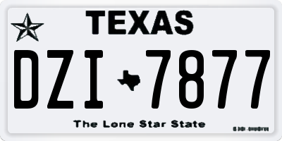 TX license plate DZI7877