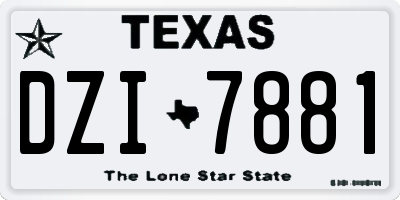TX license plate DZI7881
