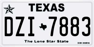 TX license plate DZI7883