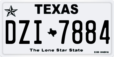 TX license plate DZI7884