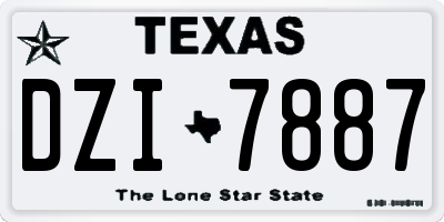 TX license plate DZI7887