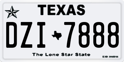 TX license plate DZI7888