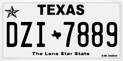 TX license plate DZI7889