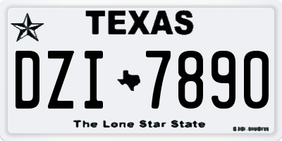 TX license plate DZI7890