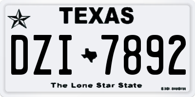 TX license plate DZI7892