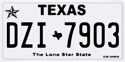 TX license plate DZI7903