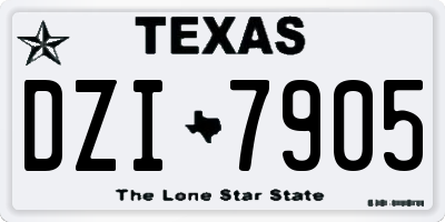 TX license plate DZI7905