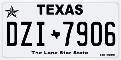 TX license plate DZI7906