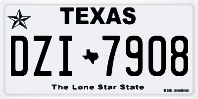 TX license plate DZI7908