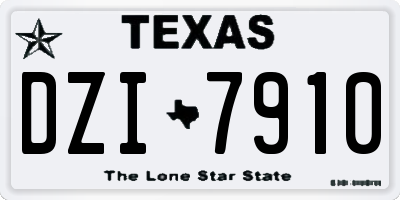 TX license plate DZI7910