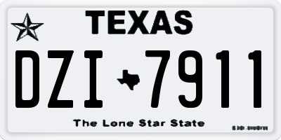 TX license plate DZI7911