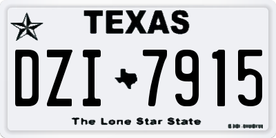 TX license plate DZI7915
