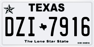 TX license plate DZI7916