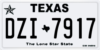 TX license plate DZI7917