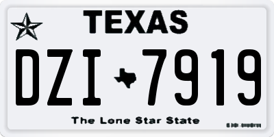 TX license plate DZI7919