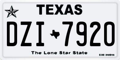 TX license plate DZI7920