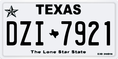 TX license plate DZI7921