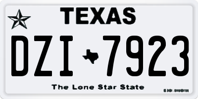 TX license plate DZI7923
