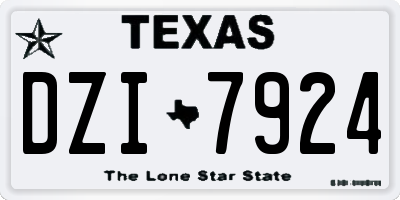 TX license plate DZI7924