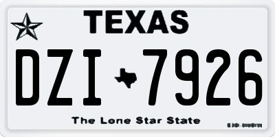TX license plate DZI7926