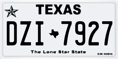 TX license plate DZI7927