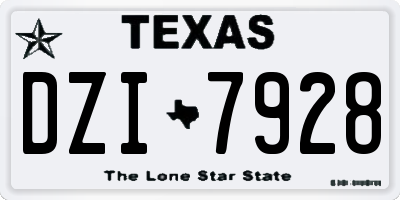 TX license plate DZI7928