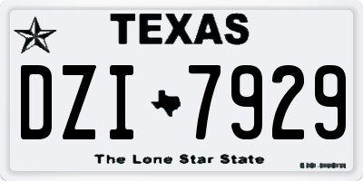 TX license plate DZI7929