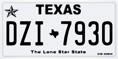 TX license plate DZI7930
