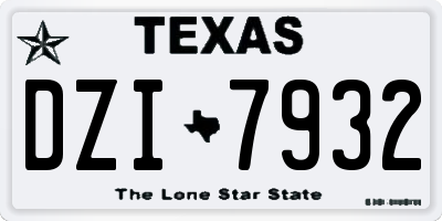 TX license plate DZI7932