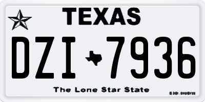 TX license plate DZI7936