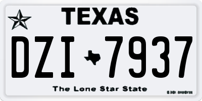 TX license plate DZI7937