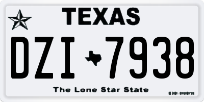 TX license plate DZI7938