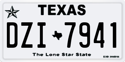 TX license plate DZI7941