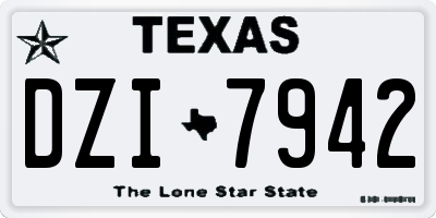 TX license plate DZI7942