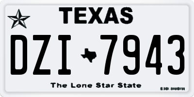 TX license plate DZI7943