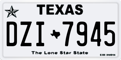 TX license plate DZI7945