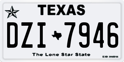 TX license plate DZI7946