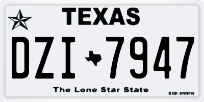 TX license plate DZI7947
