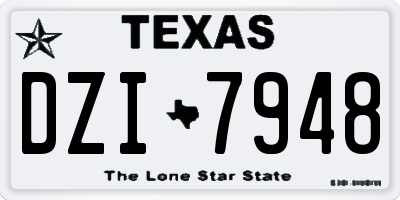 TX license plate DZI7948