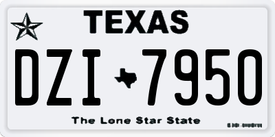TX license plate DZI7950