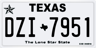 TX license plate DZI7951