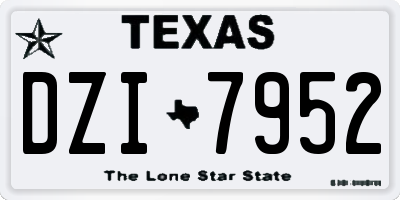 TX license plate DZI7952