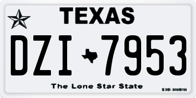 TX license plate DZI7953