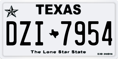 TX license plate DZI7954