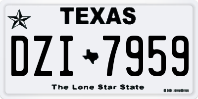 TX license plate DZI7959
